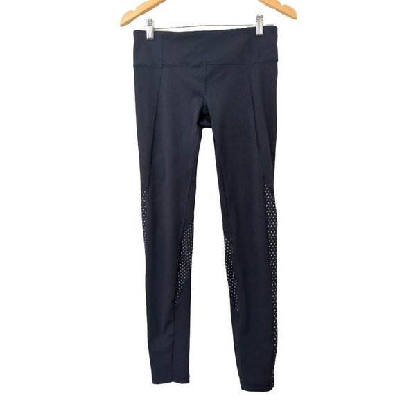 Gap Fit Leggings Womens M Blue Silver Polkadot Reflective Full Length GFast - Picture 1 of 8